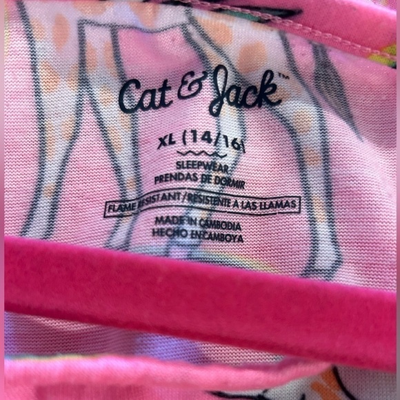 237. Girls Cat And Jack Animal Print Nightgown Sleepwear XL - Picture 2 of 3
